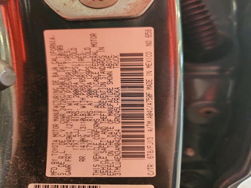 64985546 :رقم المزاد ، 3TMLU4EN3AM042254 vin ، 2010 Toyota Tacoma مزاد بيع