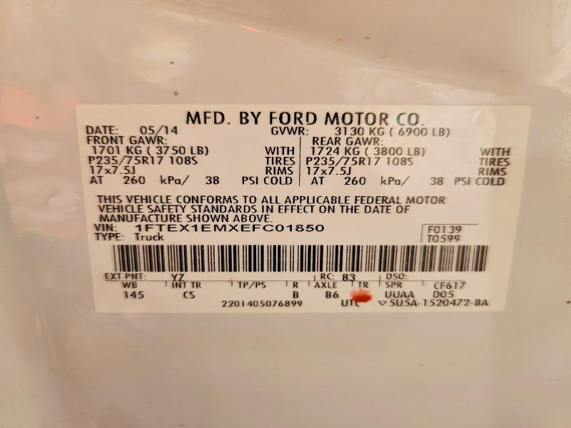 Aukcja sprzedaży 2014 Ford F150, vin: 1FTEX1EMXEFC01850, numer aukcji: 63924106