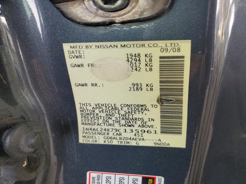 Aukcja sprzedaży 2009 Nissan Altima, vin: 1N4AL24E79C135961, numer aukcji: 66471406