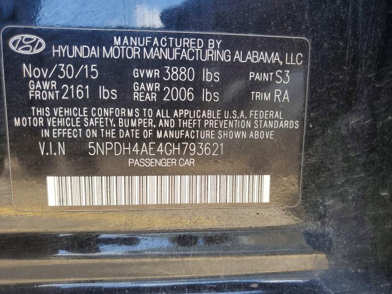 Продажа на аукционе авто 2016 Hyundai Elantra, vin: 5NPDH4AE4GH793621, номер лота: 67118046