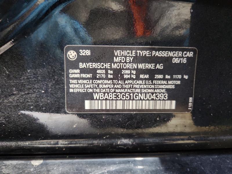 Aukcja sprzedaży 2016 Bmw 328, vin: WBA8E3G51GNU04393, numer aukcji: 66165566