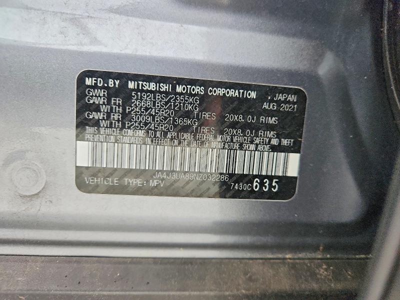 Aukcja sprzedaży 2022 Mitsubishi Outlander, vin: JA4J3UA89NZ032286, numer aukcji: 66143216
