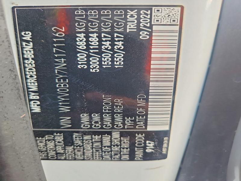 Продажа на аукционе авто 2022 Mercedes-benz Metris, vin: W1YV0BEY7N4171162, номер лота: 66435566