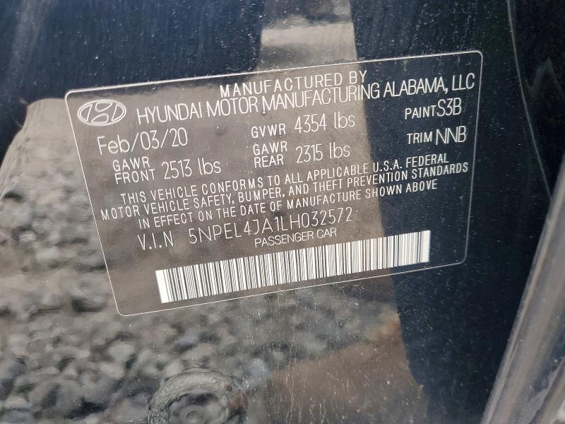 Продажа на аукционе авто 2020 Hyundai Sonata, vin: 5NPEL4JA1LH032572, номер лота: 65907666