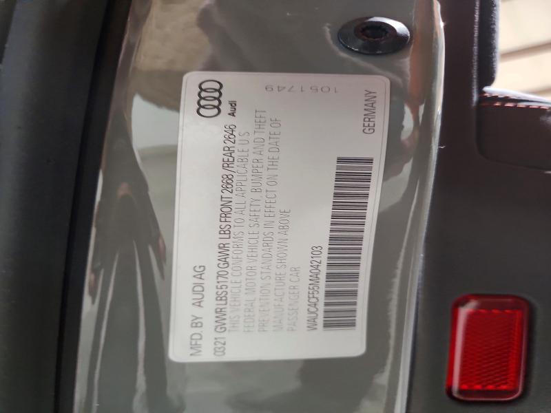 Aukcja sprzedaży 2021 Audi S5, vin: WAUC4CF55MA042103, numer aukcji: 64997856