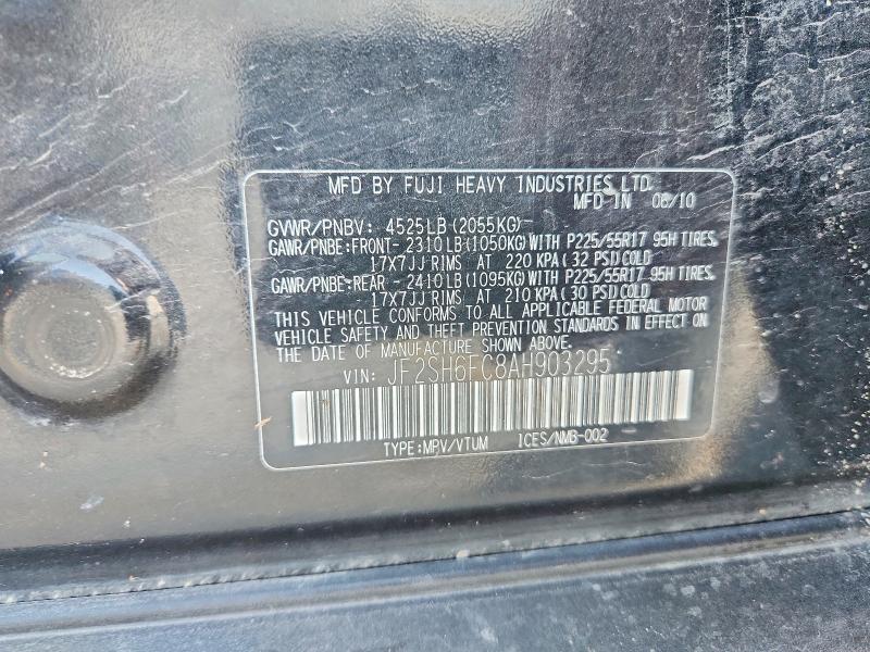 Auction sale of the 2010 Subaru Forester, vin: JF2SH6FC8AH903295, lot number: 66571036