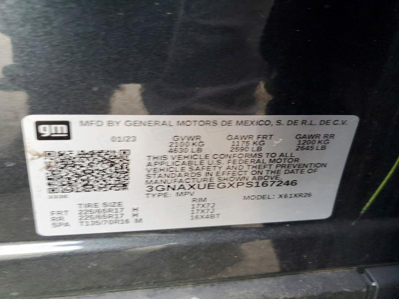 Aukcja sprzedaży 2023 Chevrolet Equinox, vin: 3GNAXUEGXPS167246, numer aukcji: 63798426