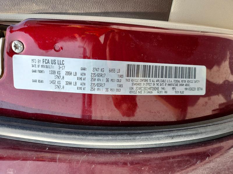 63692966 :رقم المزاد ، 2C4RC1BG1HR720245 vin ، 2017 Chrysler Pacifica مزاد بيع
