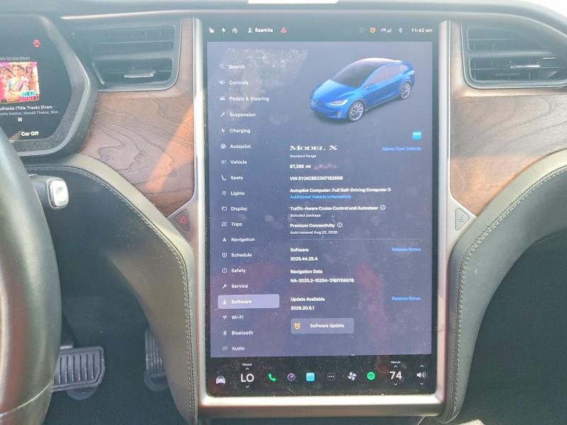 64364996 :رقم المزاد ، 5YJXCBE22KF192859 vin ، 2019 Tesla Model X مزاد بيع