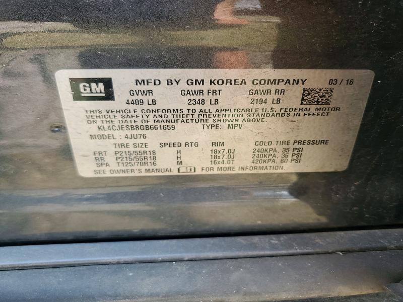 Aukcja sprzedaży 2016 Buick Encore, vin: KL4CJESB8GB661659, numer aukcji: 64680286
