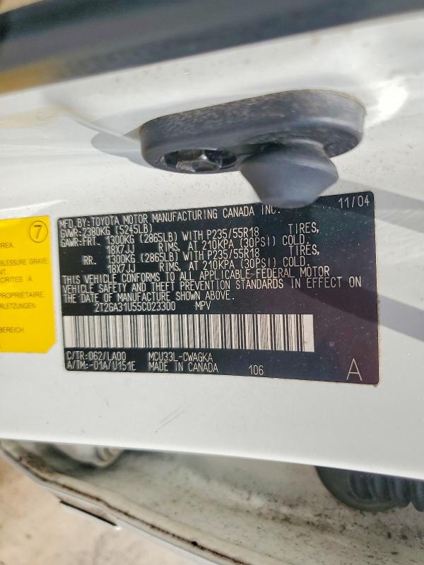 Aukcja sprzedaży 2005 Lexus Rx, vin: 2T2GA31U55C023300, numer aukcji: 66287996