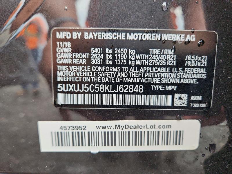 Продаж на аукціоні авто 2019 Bmw X4, vin: 5UXUJ5C58KLJ62848, номер лоту: 66962196