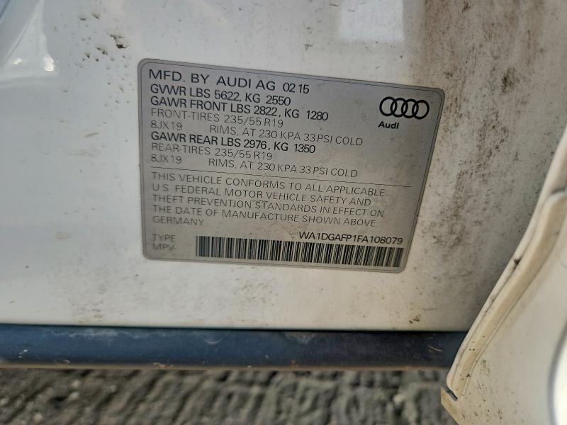 Aukcja sprzedaży 2015 Audi Q5, vin: WA1DGAFP1FA108079, numer aukcji: 66846336