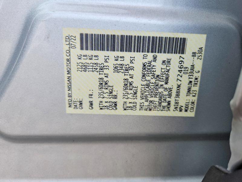 Продаж на аукціоні авто 2022 Nissan Rogue, vin: 5N1BT3BBXNC724697, номер лоту: 66909116