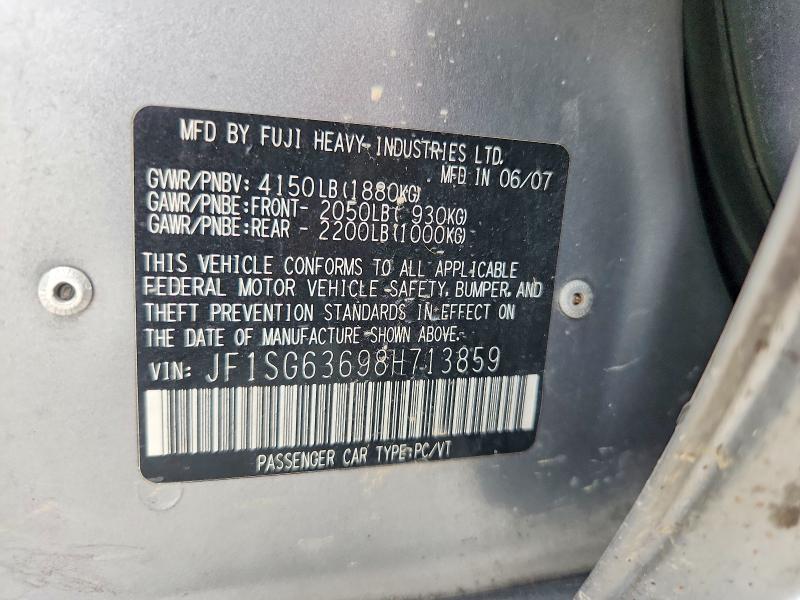 Продаж на аукціоні авто 2008 Subaru Forester, vin: JF1SG63698H713859, номер лоту: 65087006