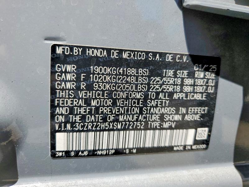 65324996 :رقم المزاد ، 3CZRZ2H5XSM772752 vin ، 2025 Honda Hr-v مزاد بيع