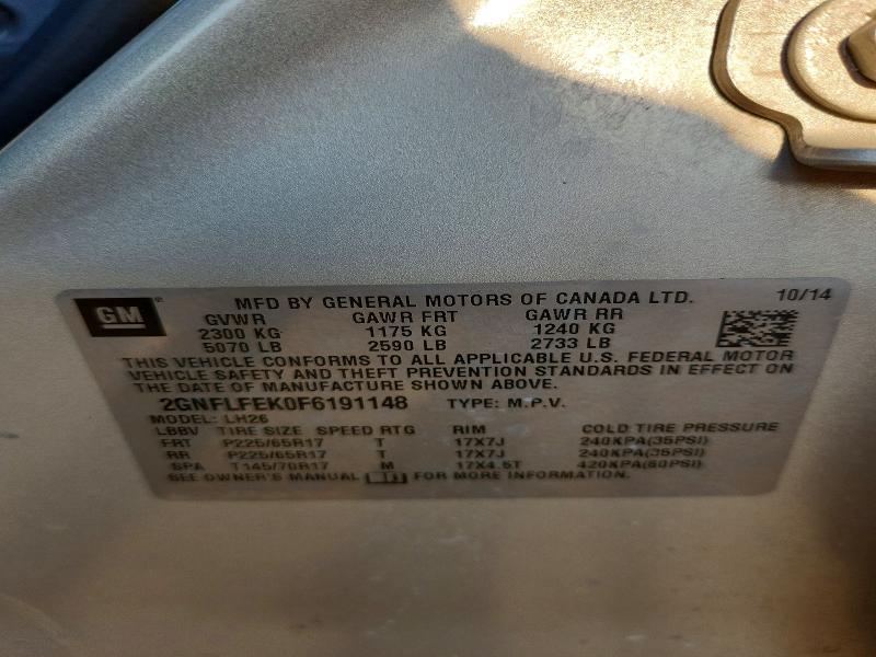 2015 Chevrolet Equinox მანქანა იყიდება აუქციონზე, vin: 2GNFLFEK0F6191148, აუქციონის ნომერი: 64409146