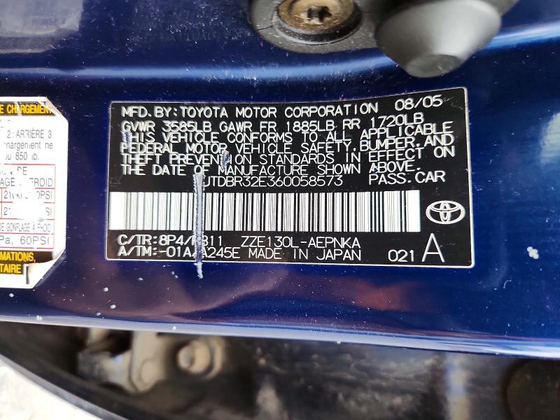 Продаж на аукціоні авто 2006 Toyota Corolla, vin: JTDBR32E360058573, номер лоту: 65162476