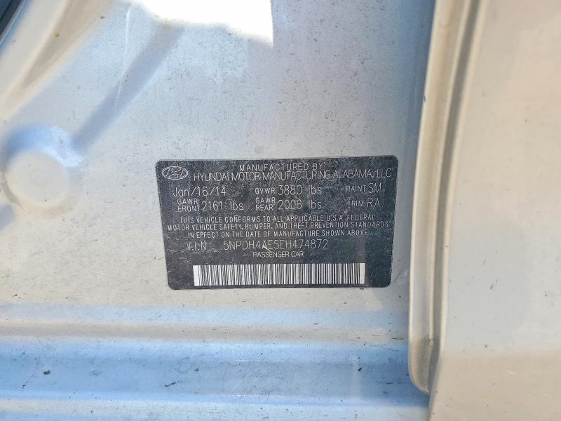 2014 Hyundai Elantra მანქანა იყიდება აუქციონზე, vin: 5NPDH4AE5EH474872, აუქციონის ნომერი: 64487686