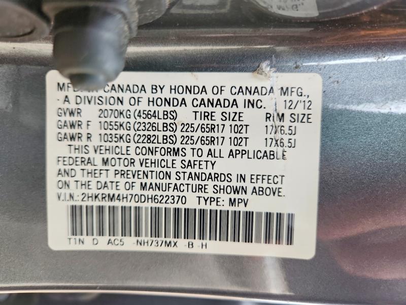 64952996 :رقم المزاد ، 2HKRM4H70DH622370 vin ، 2013 Honda Cr-v مزاد بيع