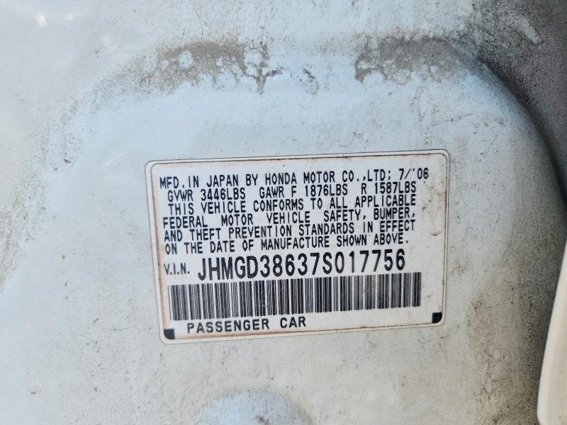 2007 Honda Fit მანქანა იყიდება აუქციონზე, vin: JHMGD38637S017756, აუქციონის ნომერი: 65400566