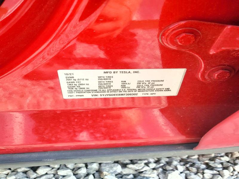 Aukcja sprzedaży 2021 Tesla Model Y, vin: 5YJYGDEE8MF306302, numer aukcji: 65237106