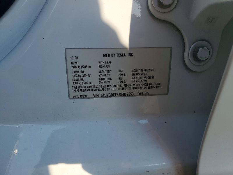 Aukcja sprzedaży 2021 Tesla Model Y, vin: 5YJYGDEE8MF062053, numer aukcji: 64714266
