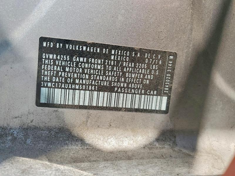 Aukcja sprzedaży 2017 Volkswagen Golf Sportwagen, vin: 3VWC17AUXHM501861, numer aukcji: 64747406