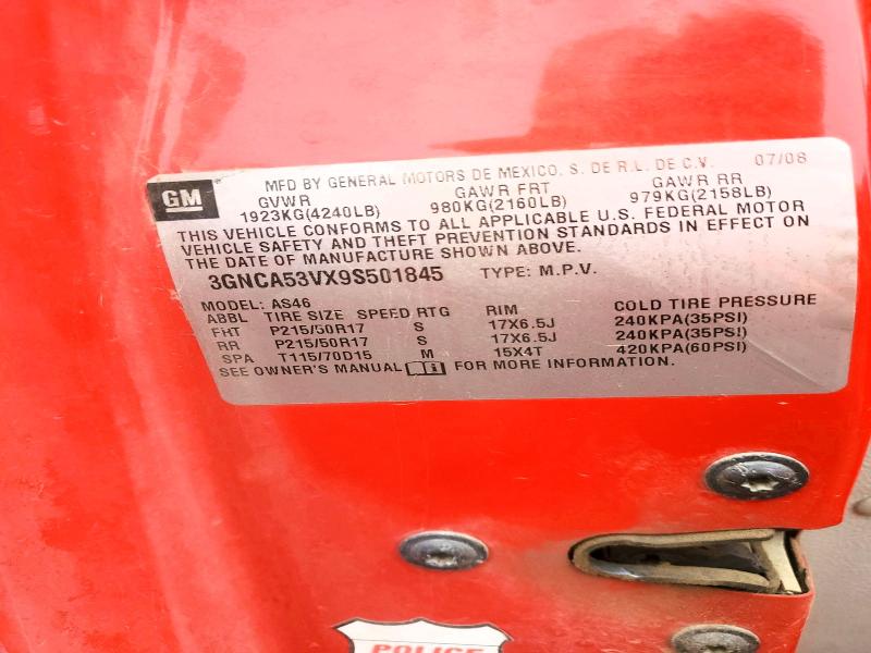 Aukcja sprzedaży 2009 Chevrolet Hhr, vin: 3GNCA53VX9S501845, numer aukcji: 64331826