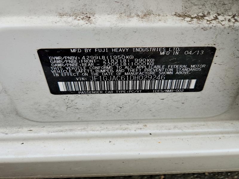 Aukcja sprzedaży 2013 Subaru Impreza, vin: JF1GJAC61DH029246, numer aukcji: 65745556