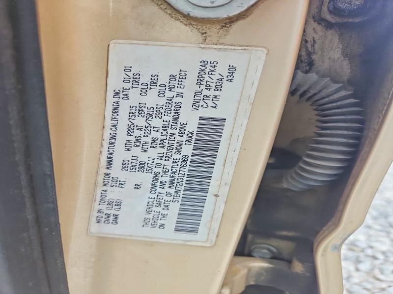 2001 Toyota Tacoma მანქანა იყიდება აუქციონზე, vin: 5TEHN72N31Z776369, აუქციონის ნომერი: 64081726