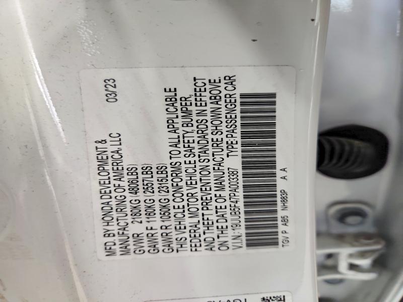 63826666 :رقم المزاد ، 19UUB5F47PA003387 vin ، 2023 Acura Tlx مزاد بيع