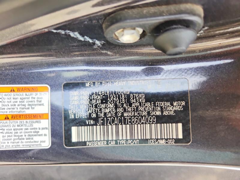 2014 Subaru Brz მანქანა იყიდება აუქციონზე, vin: JF1ZCAC17E8604099, აუქციონის ნომერი: 64506546