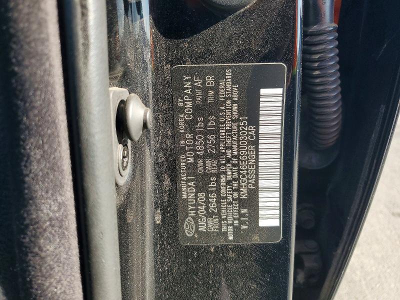 62941996 :رقم المزاد ، KMHGC46E69U030251 vin ، 2009 Hyundai Genesis مزاد بيع