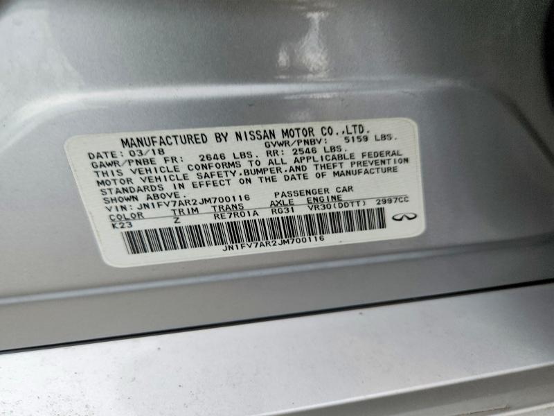 65878486 :رقم المزاد ، JN1FV7AR2JM700116 vin ، 2018 Infiniti Q50 مزاد بيع