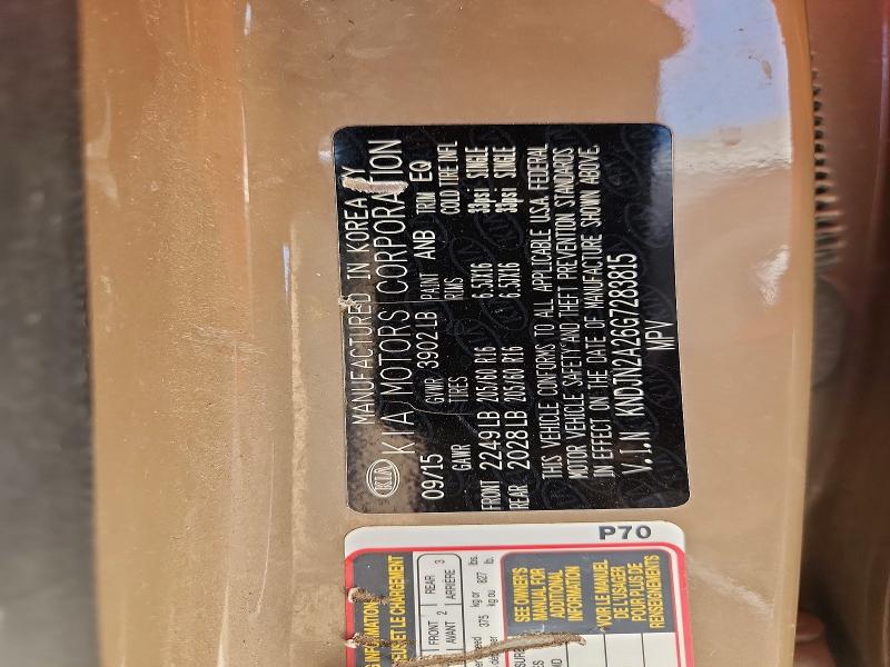 65043836 :رقم المزاد ، KNDJN2A26G7283815 vin ، 2016 Kia Soul مزاد بيع