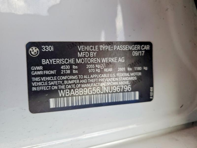 Aukcja sprzedaży 2018 Bmw 330, vin: WBA8B9G56JNU96796, numer aukcji: 66102216