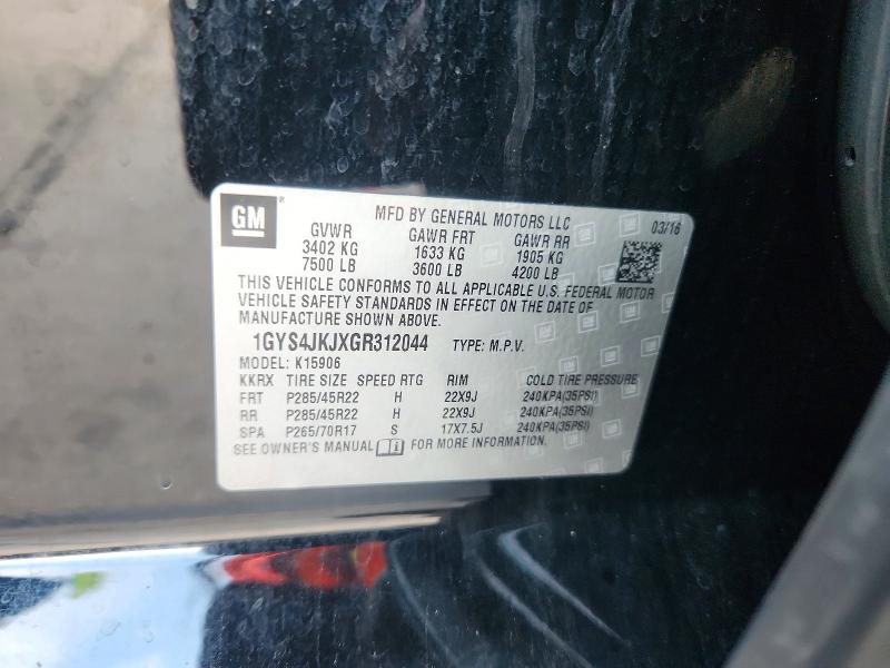 Aukcja sprzedaży 2016 Cadillac Escalade, vin: 1GYS4JKJXGR312044, numer aukcji: 65940916