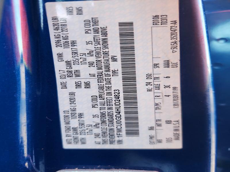 64548786 :رقم المزاد ، 1FMCU0GD4HUD24823 vin ، 2017 Ford Escape مزاد بيع