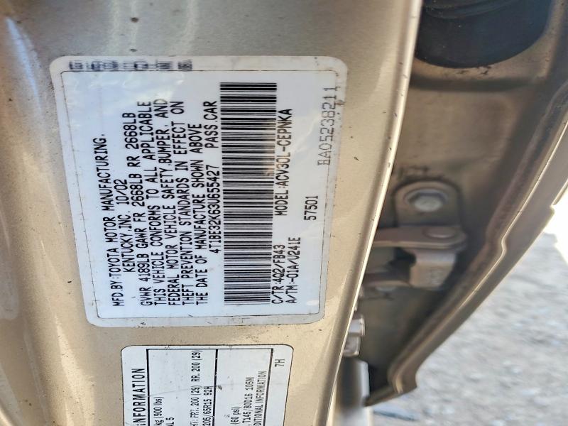 Aukcja sprzedaży 2003 Toyota Camry, vin: 4T1BE32K63U655427, numer aukcji: 64730716