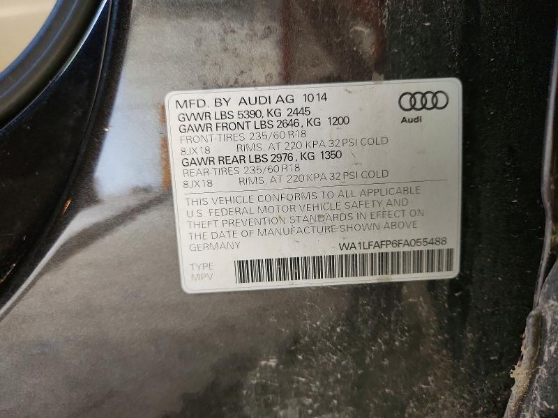 Продажа на аукционе авто 2015 Audi Q5, vin: WA1LFAFP6FA055488, номер лота: 64703486