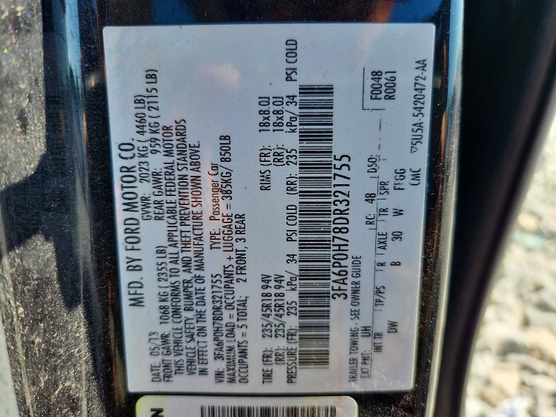 Aukcja sprzedaży 2013 Ford Fusion, vin: 3FA6P0H78DR321755, numer aukcji: 63745336