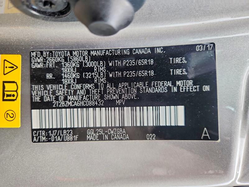 Продаж на аукціоні авто 2017 Lexus Rx 350, vin: 2T2BZMCA6HC088432, номер лоту: 64985736