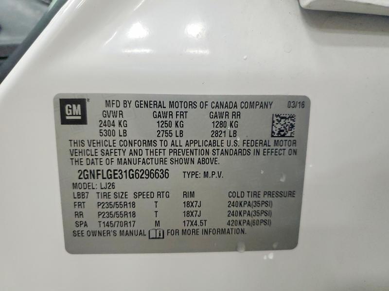 Продажа на аукционе авто 2016 Chevrolet Equinox, vin: 2GNFLGE31G6296636, номер лота: 64020776