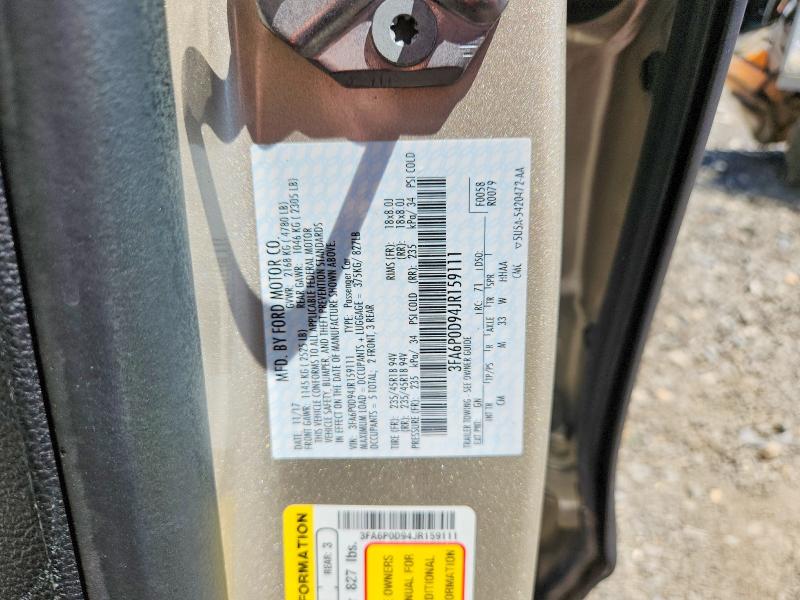 Продажа на аукционе авто 2018 Ford Fusion, vin: 3FA6P0D94JR159111, номер лота: 62542106
