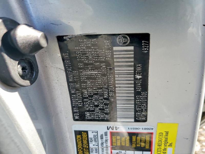 65858576 :رقم المزاد ، 4T1BF3EK1AU087111 vin ، 2010 Toyota Camry مزاد بيع