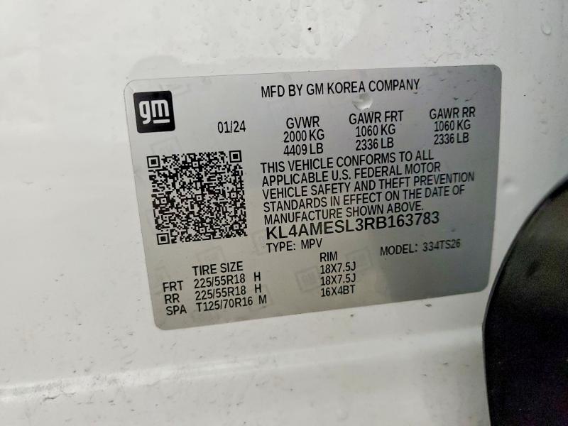 67186036 :رقم المزاد ، KL4AMESL3RB163783 vin ، 2024 Buick Encore Gx مزاد بيع