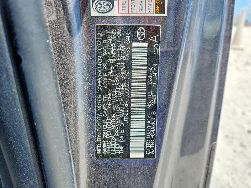 64661236 :رقم المزاد ، JTNJJXB00DJ022762 vin ، 2013 Scion Iq مزاد بيع
