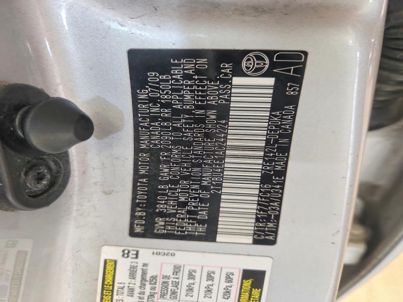 Продажа на аукционе авто 2010 Toyota Corolla, vin: 2T1BU4EE1AC244224, номер лота: 66985626