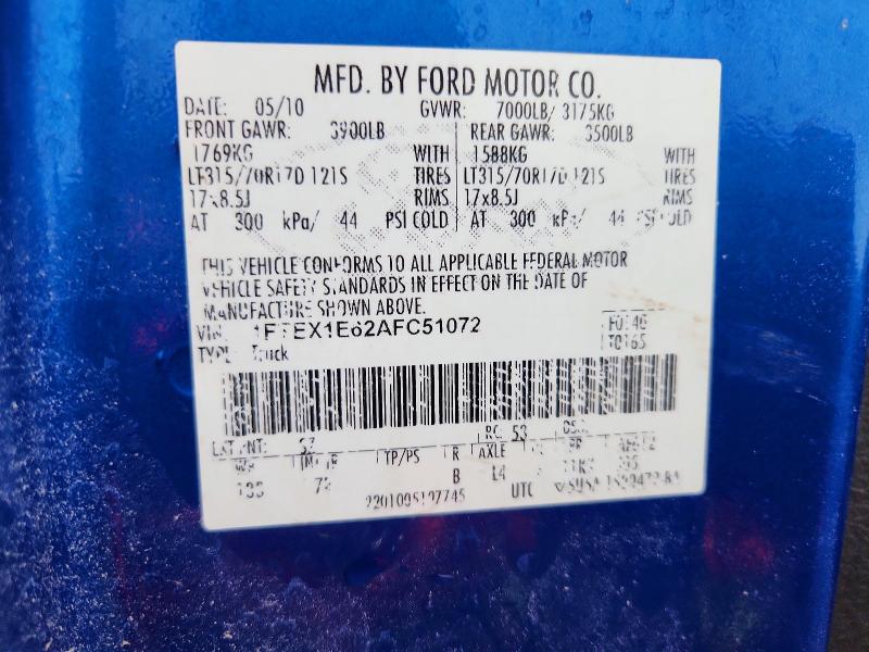 Продаж на аукціоні авто 2010 Ford F150, vin: 1FTEX1E62AFC51072, номер лоту: 65291886